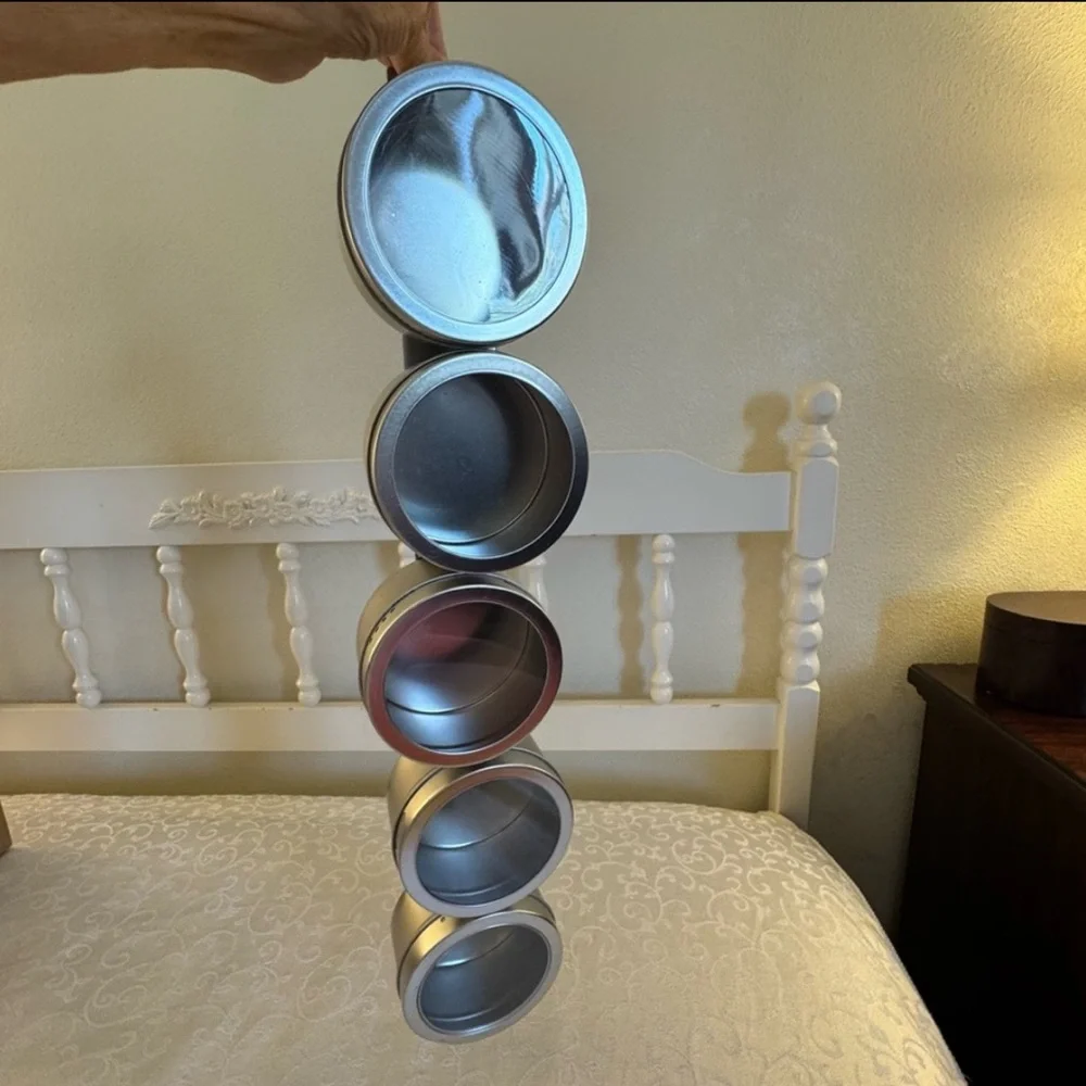 IKEA Metal Bar With Five Stainless Steel Magnetic Storage Containers